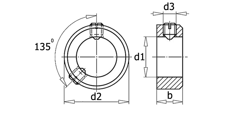 DIN 705 A Кольцо регулировочное с резьбовым отверстием форма А, вид 1, чертёж 1
