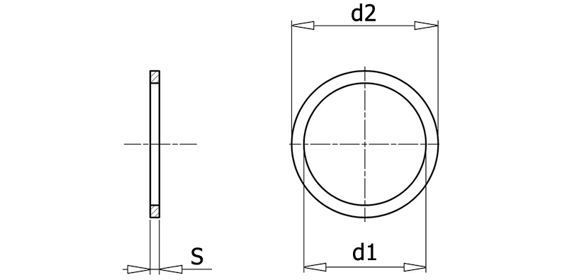 DIN 7603 Кольцо уплотнительное, вид 1, чертёж 1