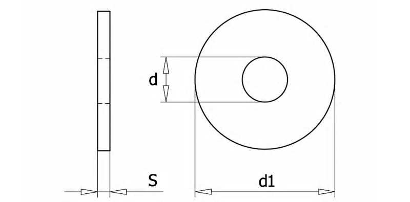 ISO 7094 Шайба круглая увеличення плоская, вид 1, чертёж 1