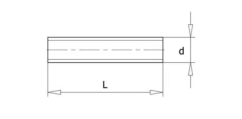 DIN 976 (ранее - DIN 975) Штанга/шпилька резьбовая, вид 1, чертёж 1