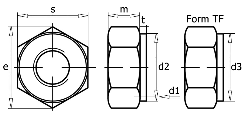 DIN 2510 Шпилька для фланцевых соединений с утонченной гладкой частью, вид 2, чертёж 1