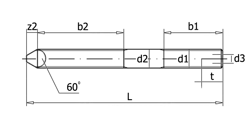 DIN 797 Шпилька фундаментная, вид 1, чертёж 1